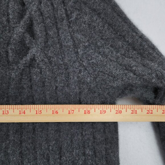 Michelle Smith Sweater Womens Medium Gray Stacey Cable Knit Cashmere Turtle Neck - Picture 3 of 11